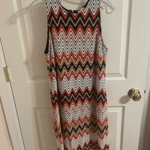 Chevron Pattern Sleeveless Dress